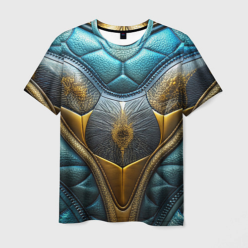 Мужская футболка Объемный футуристический текстурный костюм из кожи / 3D-принт – фото 1