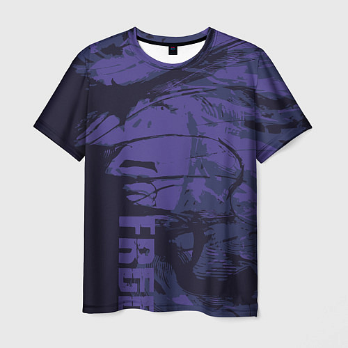 Мужская футболка Абстрактное лицо девушки на фиолетовом - abstract / 3D-принт – фото 1