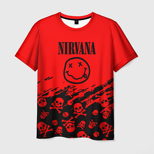 Мужская футболка Nirvana rock skull / 3D-принт – фото 1