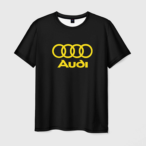 Мужская футболка Audi logo yellow / 3D-принт – фото 1