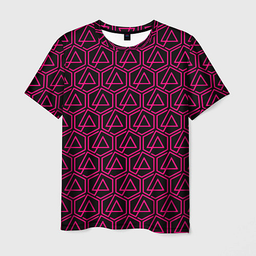 Мужская футболка Linkin park pink logo / 3D-принт – фото 1