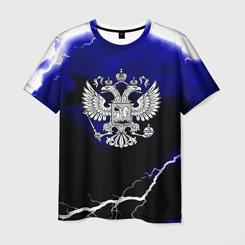 Мужская футболка Россия шторм и молнии / 3D-принт – фото 1