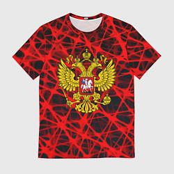 Футболка мужская Россия текстура символика, цвет: 3D-принт