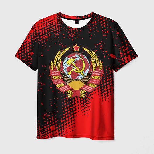Мужская футболка СССР краски красные текстура / 3D-принт – фото 1