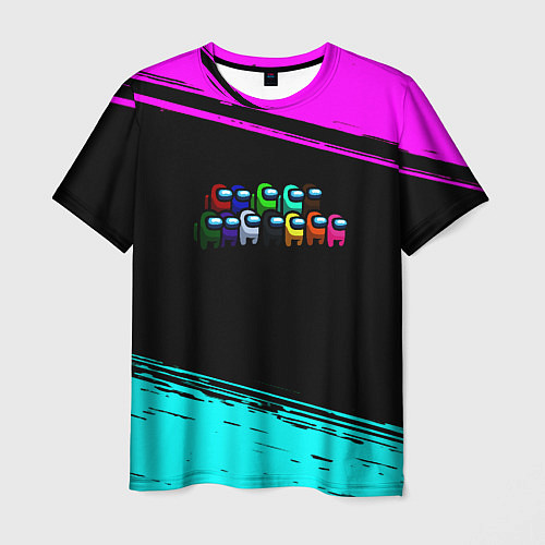 Мужская футболка Among us neon colors / 3D-принт – фото 1