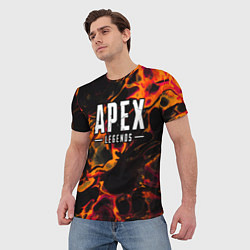 Футболка мужская Apex Legends red lava, цвет: 3D-принт — фото 2