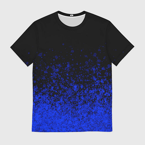 Мужская футболка Чёрный и ультрамарин абстрактный / 3D-принт – фото 1