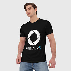 Футболка мужская Portal2 logo game, цвет: 3D-принт — фото 2