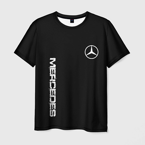 Мужская футболка Mercedes benz logo white auto / 3D-принт – фото 1