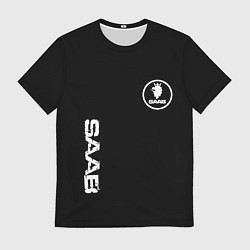 Мужская футболка SAAB logo white