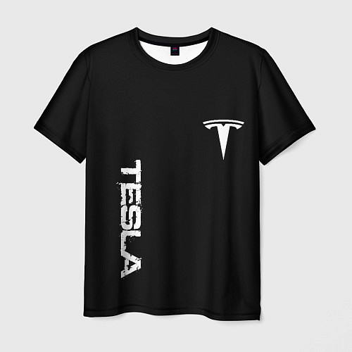 Мужская футболка Tesla logo white / 3D-принт – фото 1