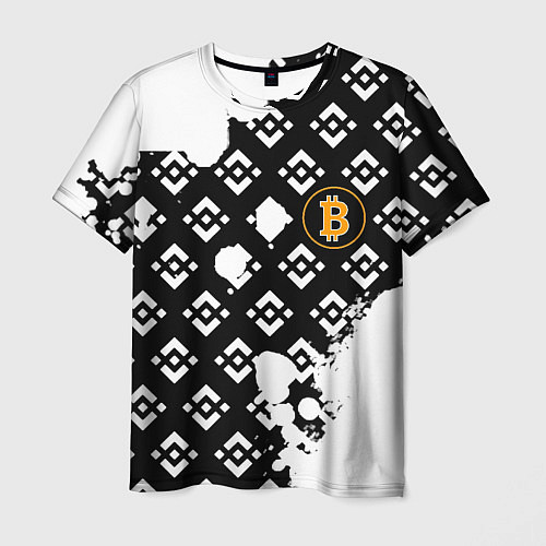 Мужская футболка Bitcoin pattern binance / 3D-принт – фото 1