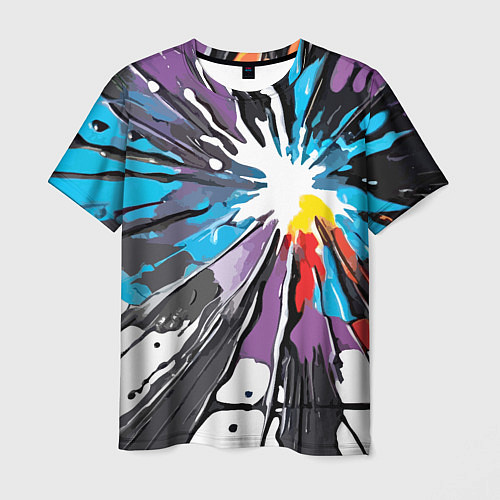 Мужская футболка Кляксы краски - абстракция / 3D-принт – фото 1