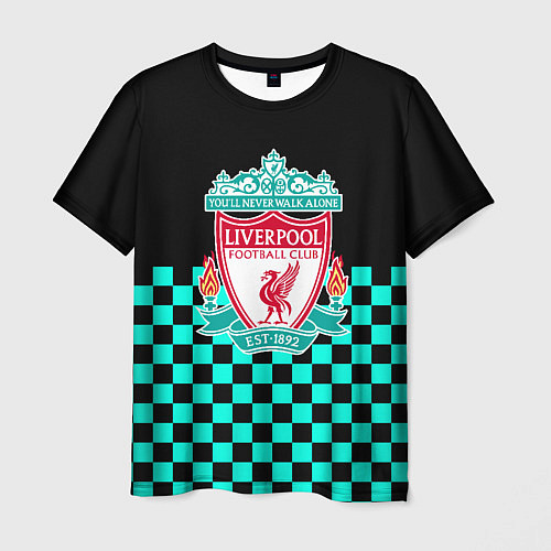 Мужская футболка Liverpool fc sport клетка / 3D-принт – фото 1