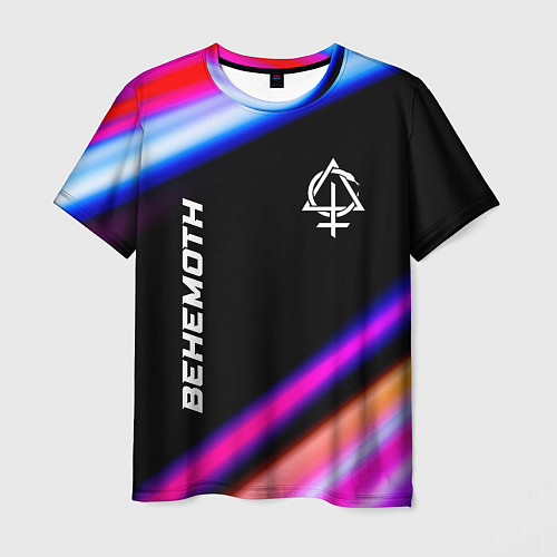 Мужская футболка Behemoth neon rock lights / 3D-принт – фото 1