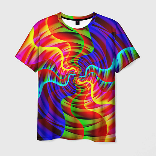 Мужская футболка Абстрактные волнистые линии / 3D-принт – фото 1