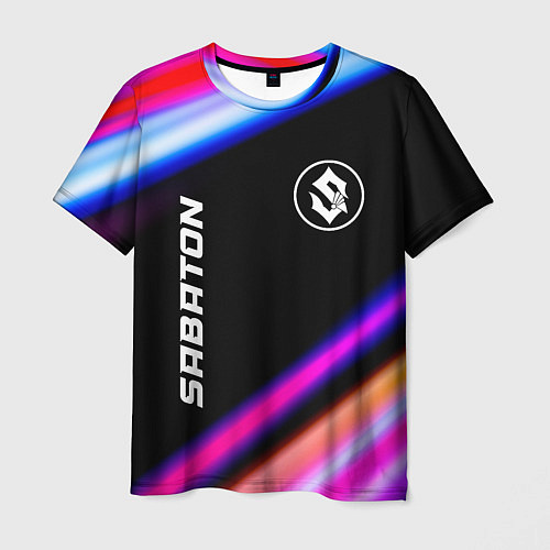 Мужская футболка Sabaton neon rock lights / 3D-принт – фото 1