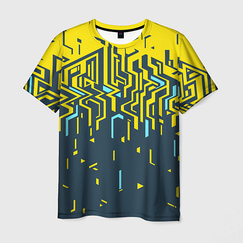 Мужская футболка Яркий абстрактный геометрический рисунок для спорт / 3D-принт – фото 1