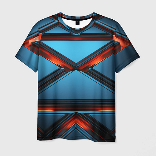 Мужская футболка Абстрактные треугольные плиты со светом / 3D-принт – фото 1