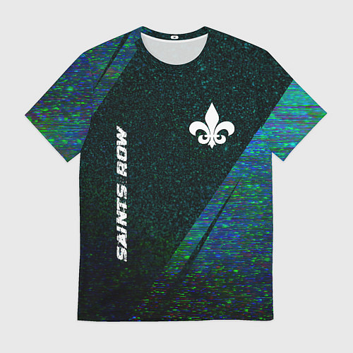 Мужская футболка Saints Row glitch blue / 3D-принт – фото 1