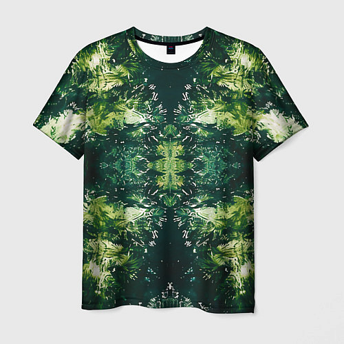 Мужская футболка Калейдоскоп зеленая абстракция / 3D-принт – фото 1