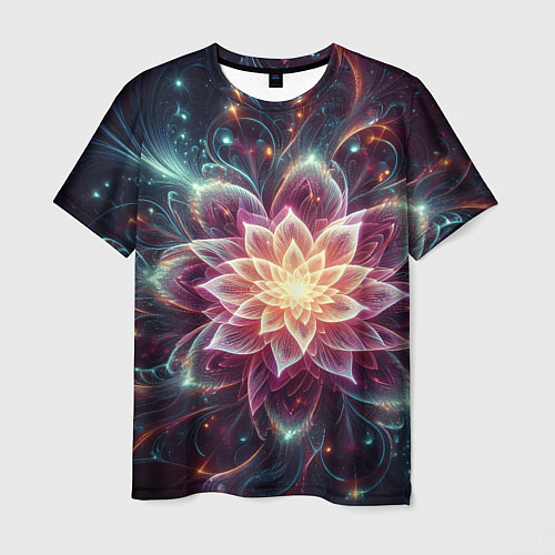 Мужская футболка Красочный цветок из фрактала / 3D-принт – фото 1