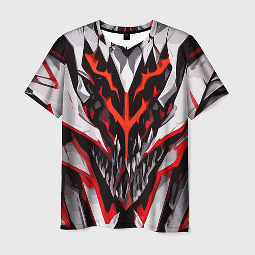 Мужская футболка Хаотичная красно-белая абстракция / 3D-принт – фото 1