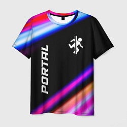 Мужская футболка Portal fast light neon stripes