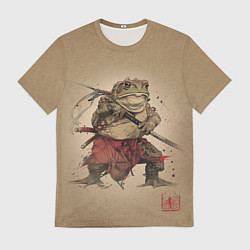 Футболка мужская Жаба самурай - каллиграфия, цвет: 3D-принт
