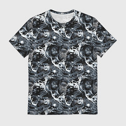 Мужская футболка Выдры купаются в речке - паттерн