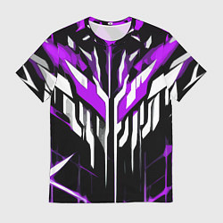 Футболка мужская Purple and white abstraction on a black background, цвет: 3D-принт