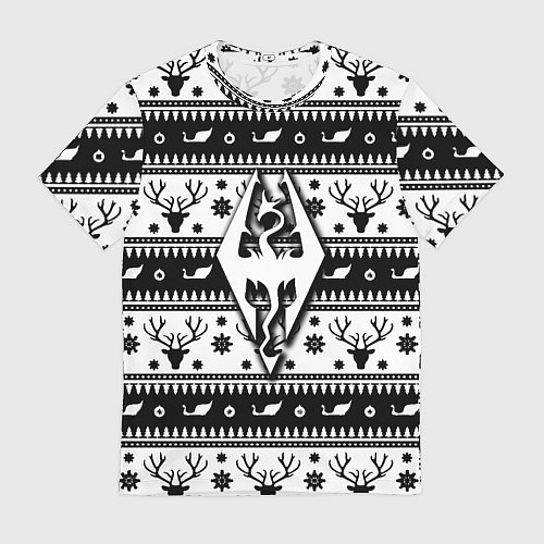 Мужская футболка The Elder Scrolls winter deer pattern / 3D-принт – фото 1