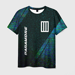 Мужская футболка Paramore glitch blue