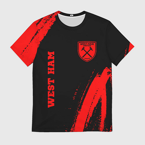 Мужская футболка West Ham - red gradient вертикально / 3D-принт – фото 1