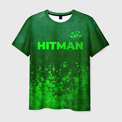 Футболка мужская Hitman - green gradient посередине, цвет: 3D-принт