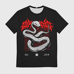 Футболка мужская Змея в стиле киберпанка, цвет: 3D-принт