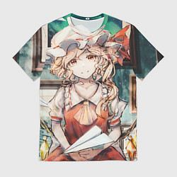Футболка мужская Touhou Project Flandre милая с бумажным самолётико, цвет: 3D-принт