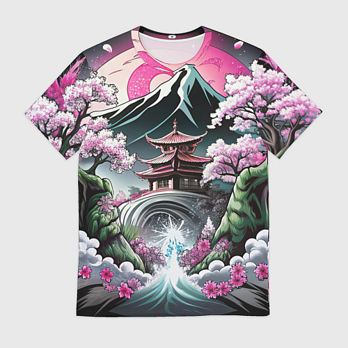 Мужская футболка Пейзаж Японии природа / 3D-принт – фото 1