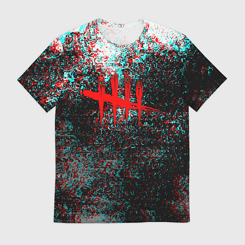 Мужская футболка Dead by daylight краски глитч / 3D-принт – фото 1
