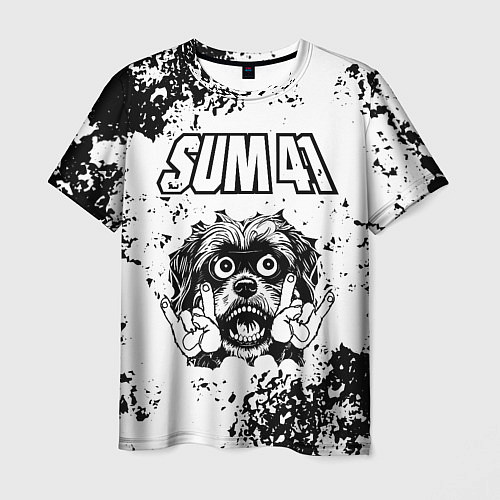 Мужская футболка Sum41 - рок пес / 3D-принт – фото 1