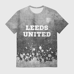 Футболка мужская Leeds United - grey gradient посередине, цвет: 3D-принт