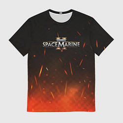 Футболка мужская Warhammer 40000 space marine 2 logo fire, цвет: 3D-принт