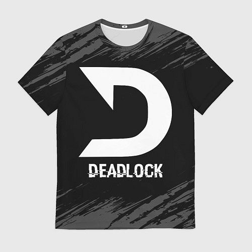 Мужская футболка Deadlock glitch на темном фоне / 3D-принт – фото 1