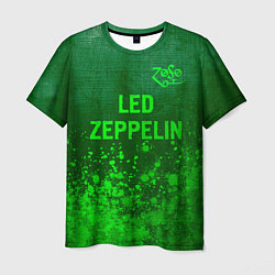 Футболка мужская Led Zeppelin - green gradient посередине, цвет: 3D-принт