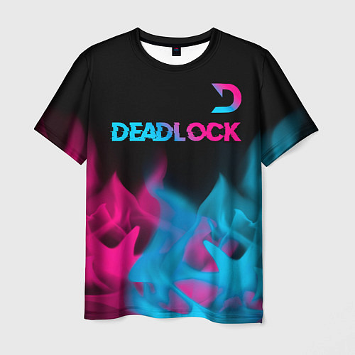 Мужская футболка Deadlock - neon gradient посередине / 3D-принт – фото 1