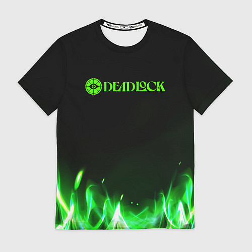 Мужская футболка Deadlock logo зеленый огонь / 3D-принт – фото 1