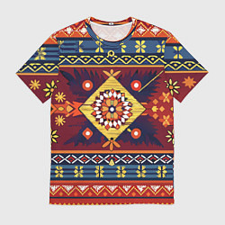 Мужская футболка Стиль советского ковра узоры и орнамент