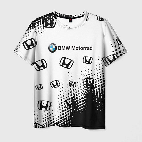 Мужская футболка BMW x honda pattern / 3D-принт – фото 1