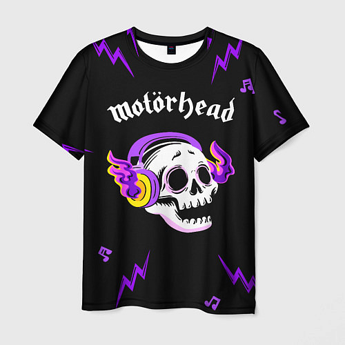 Мужская футболка Motorhead неоновый череп / 3D-принт – фото 1