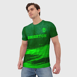 Футболка мужская Brighton - green gradient посередине, цвет: 3D-принт — фото 2